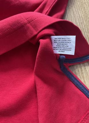 Червона бавовняна футболка поло polo розмір м5 фото