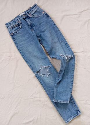 Рваные джинсы, джинсы с потертостями, зауженные джинсы2 фото