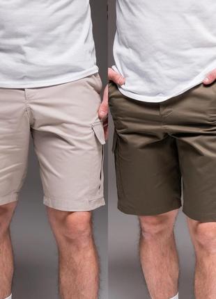 Мужские шорты карго с карманами в 2-х цветах: бежевый, хаки