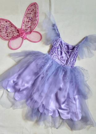 Сиреневая фея карнавальное платье на 5-8 лет