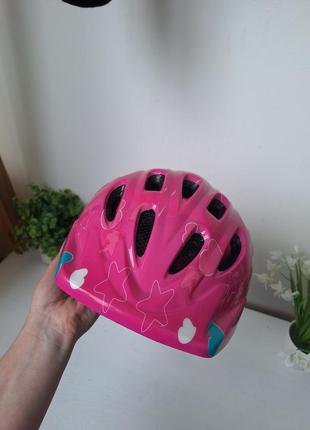 Детский велошолом для девочки розовый защитный шлем 50-56