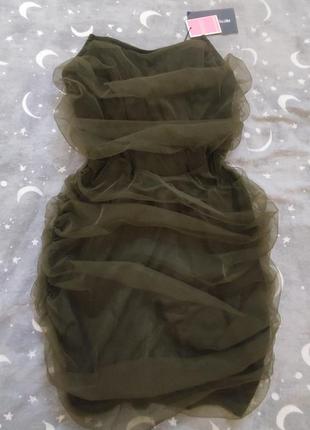 Шикарное бандажное корсетное мини платье с сеткой2 фото