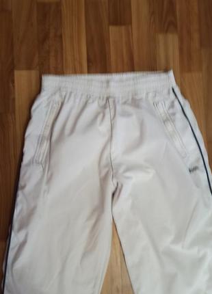 Спортивные белые брюки с подкладкой размер l замес полиэстера с хлопком2 фото