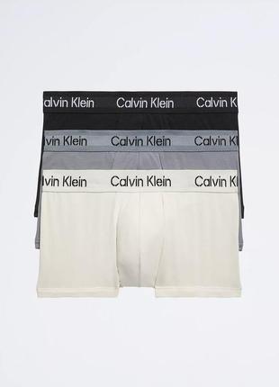 Оригінальні короткі боксери calvin klein stencil logo cotton stretch 3-pack trunk