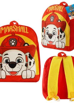 Детский плюшевый рюкзак paw patrol pl82141 (60шт) маршал, р-р рюкзака – 20*7*22 см