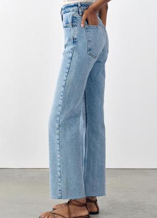 Прямі варені джинси жіночі сині zara new4 фото