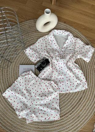 Піжама з сердечками з мусліну4 фото