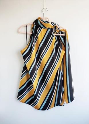 Шикарная сатиновая блузка с завязкой zara7 фото