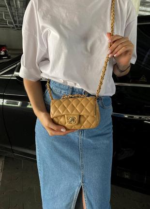 Сумка в стиле chanel mini beige