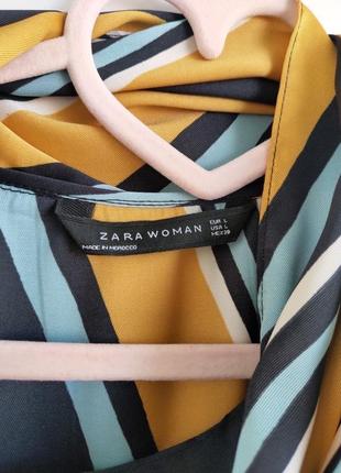 Шикарная сатиновая блузка с завязкой zara10 фото