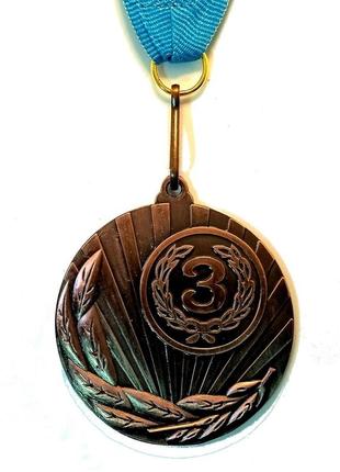 Медаль спортивна 5 см зі стрічкою за ііі місце j25-08b