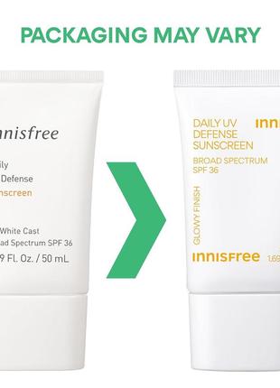 Сонцезахисний крем із сучасними хімічними фільтрами innisfree daily uv defense sunscreen spf 367 фото