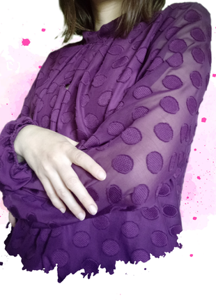 Блуза с пышными рукавами фиолетовая wallis размер 48-502 фото