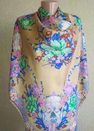 Valentino прекрасный винтажный шелковый платок9 фото