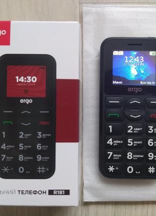 Новый мобильный телефон ergo r181 black dual sim