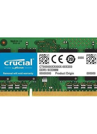 Оперативна пам'ять для ноутбука crucial 1rx8 so-dimm ddr3 4gb 1600mhz pc3l-12800 1.35v/1.5v б/в