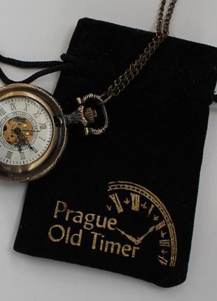 Механічний кишеньковий годинник prague old time на ланцюжку