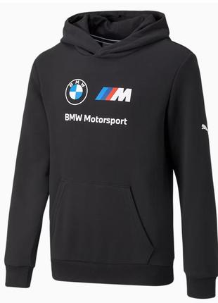 Кофта puma bmw motorsport essentials logo kids' hoodie p.m