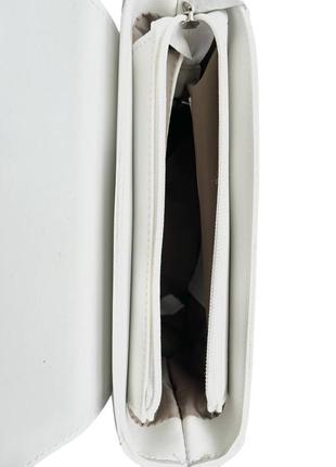 Трендова біла жіноча сумка крос-боді бананка клатч5 фото
