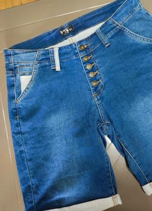 Шорты мужские джинсовые синие голубые хлопок regular fit amisu man, размер m5 фото