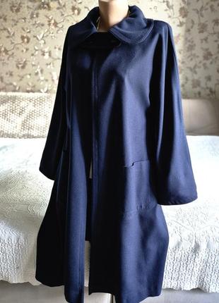 🦠🌈🦠 женское винтажное темно синее пальто кардиган weilemann bern  ebeco2 фото