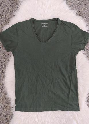 Базовая футболка слим фит зеленого цвета размер с/старшечную одежду.2 фото
