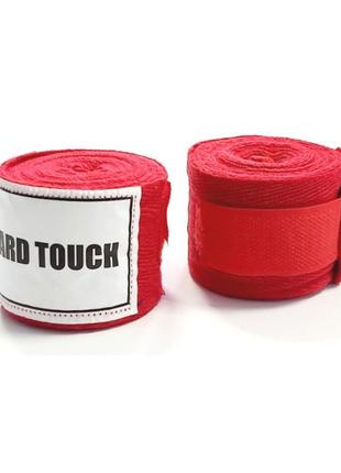 Бинты боксерские хлопок hard touch 3,5 м красные2 фото