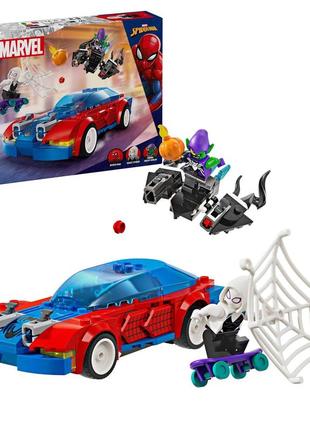 Конструктор lego "marvel spider-man" авто паука и гоблин с ядом венома (227 деталей) 76279