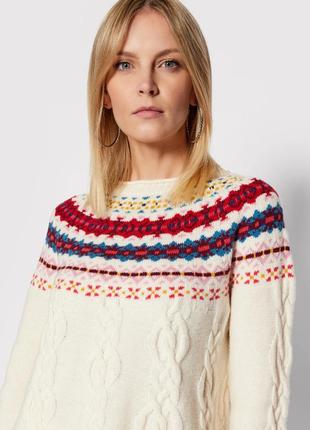 Шерстяной свитер ✨united colors of benetton✨джемпер в орнамент шерсть реглан водолазка
