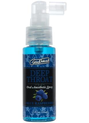 Спрей для мінету doc johnson goodhead deepthroat spray — blue raspberry 59 мл (м'ята упаковка!!!!