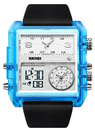 Skmei 2020bu blue-transparent, часы, черные, синие, стильные, прочные, женские, на каждый день, электронные