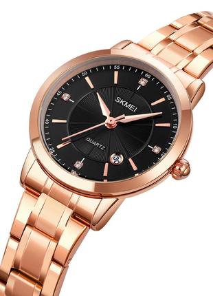 Skmei 1819rgbk rose gold-black, годинник, унісекс, стильний, рожево-золотий, на кожен день