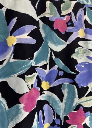 Винтажная шелковая блуза в абстрактный цветочный принт от портной  janete pettit индивидуальный пошив англия оверсайз шелк рубашка винтаж9 фото