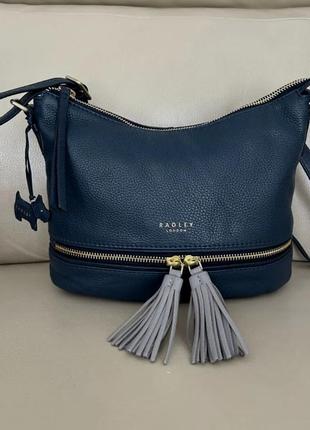 Radley синя шкіряна сумка крос-боді