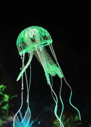 Медуза для акваріума силіконова 10 на 22 см зелений