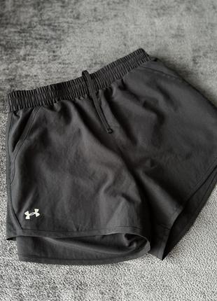 Черные спортивные шорты under armour с подкладкой4 фото