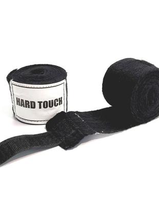 Бинты боксерские хлопок hard touch 3 м чёрные