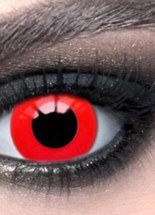 Красные контактные линзы 14.5 мм. elite lens "red" для косплея и на хэллоуин (n0122)10 фото