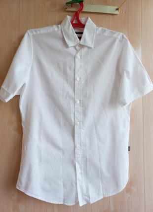 Hugo boss оригінал  рубашка с коротким рукавом летняя белая тенниска