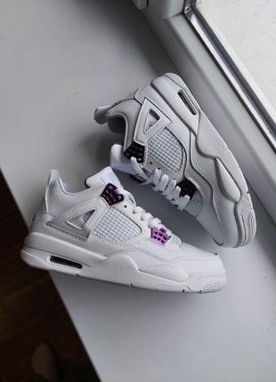 Jr042 кросівки в стилі nike air jordan retro 4 metallic purple