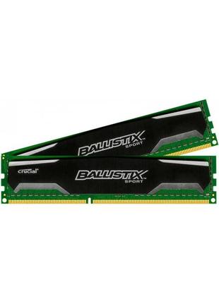 Оперативна пам'ять crucial ballistix sport 8gb (2x4gb) ddr3 1600 pc3 12800 bls2kit4g3d1609ds1s00 б/в