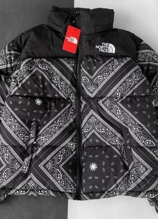 Куртка зимняя в стиле the north face ромбы узоры