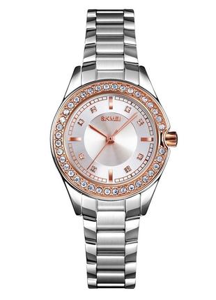 Женские часы skmei 1534rgsi rose gold-silver цвет: золотой, серебряный наручные, карманные.