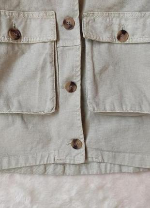 Голубая мятная короткая куртка джинсовая рубашка кроп укороченная оверсайз с накладными zara9 фото