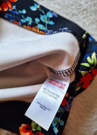 Спідниця юбка міді з розрізом в квітковий принт4 фото
