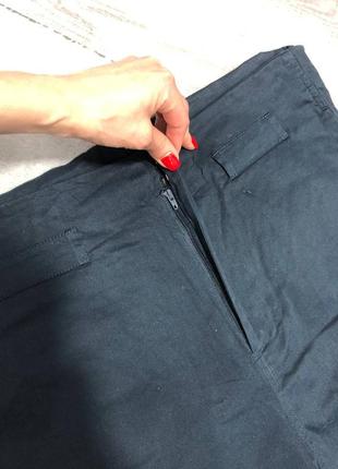 Темно-синие прямые коттоновые брюки синие брюки классические удобная посадка и пошив3 фото