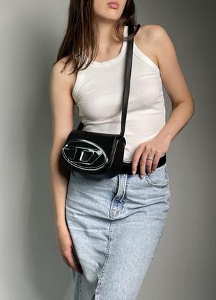 Женская сумка в стиле diesel 1dr iconic shoulder bag black.