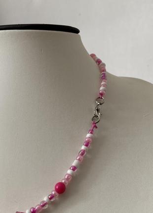 Розовое ожерелье чокер2 фото