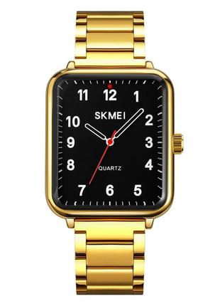Skmei 1955gdbk gold-black, часы, черные, золотые, стильные, прочные, мужские, на каждый день, механические