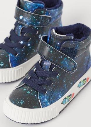 Кеды, ботинки деми, осенние, с рисунком космос